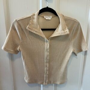 Lovers + Friends Ribbed Button-Down Shirt